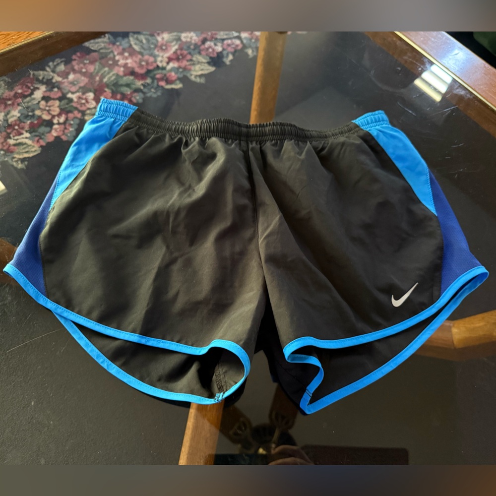 Nike Black Running Shorts with Blue Trim
